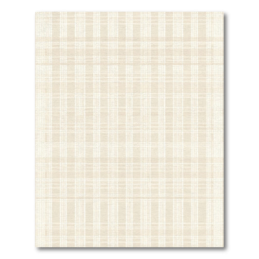 Soft Beige Subtle Plaid Check Rug