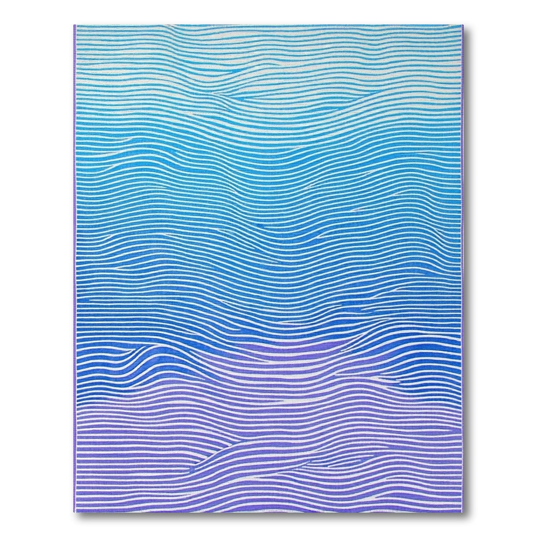 Blue Purple Wavy Gradient Rug
