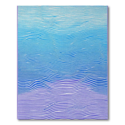 Blue Purple Wavy Gradient Rug