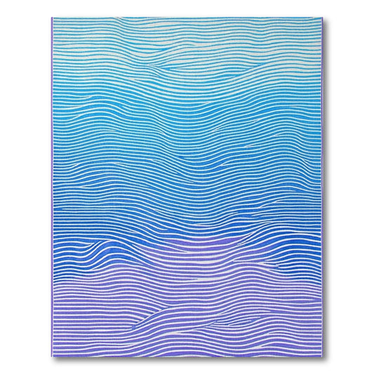 Blue Purple Wavy Gradient Rug
