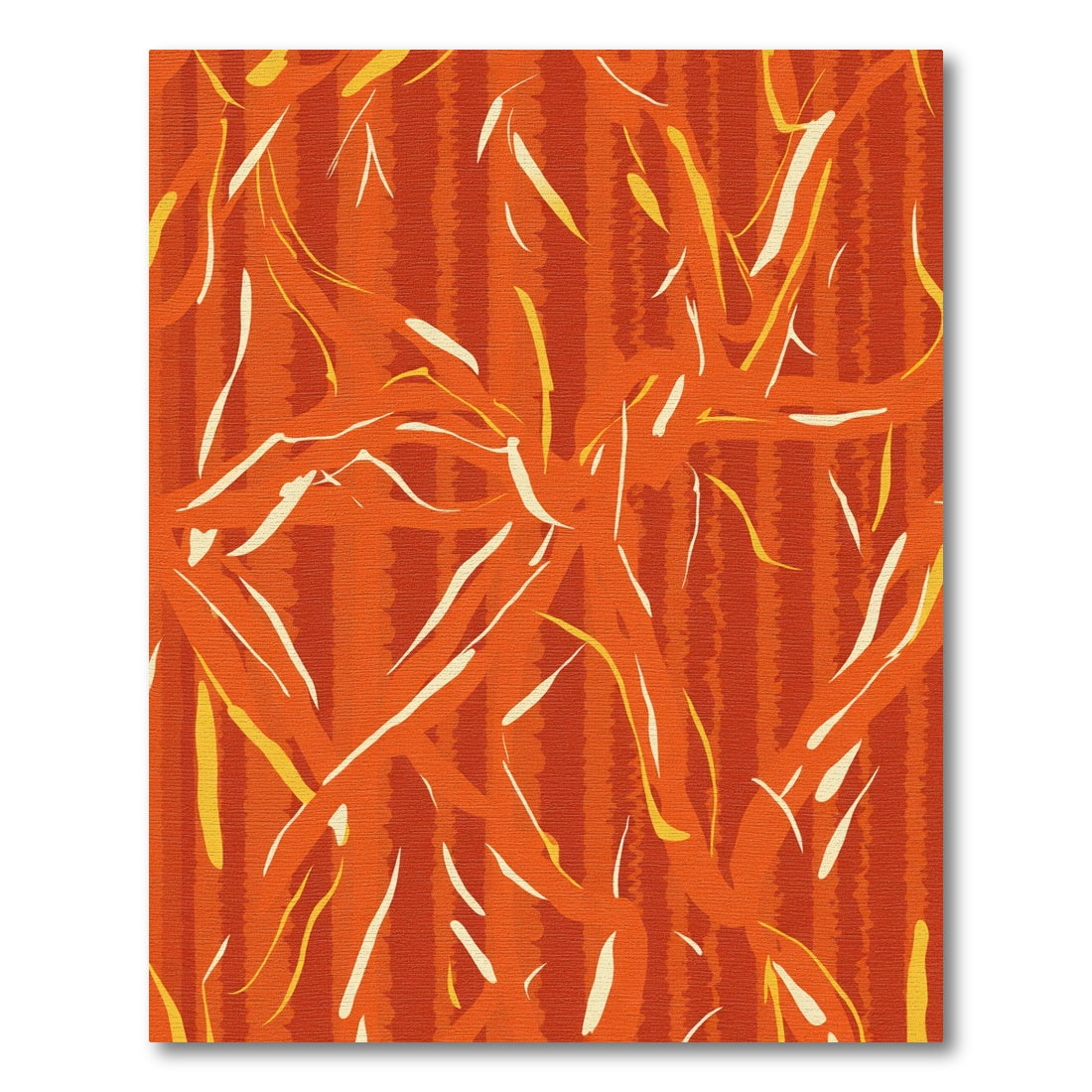 Warm Orange Abstract Stripe Rug