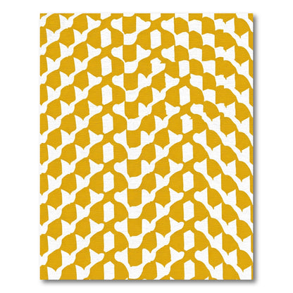 Amber Yellow Abstract Geometric Composition Rug