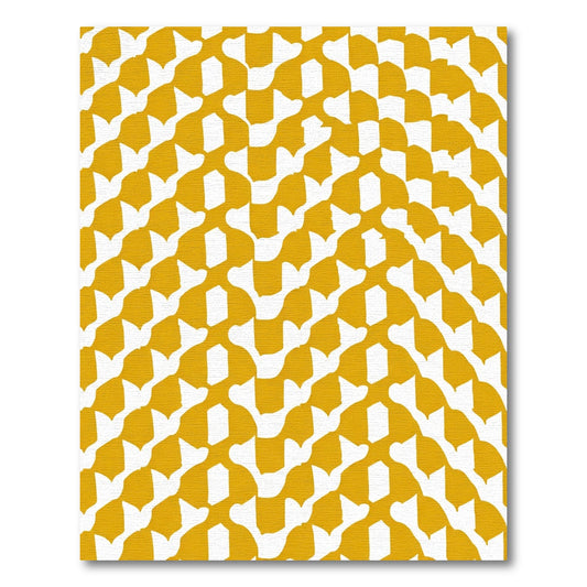 Amber Yellow Abstract Geometric Composition Rug