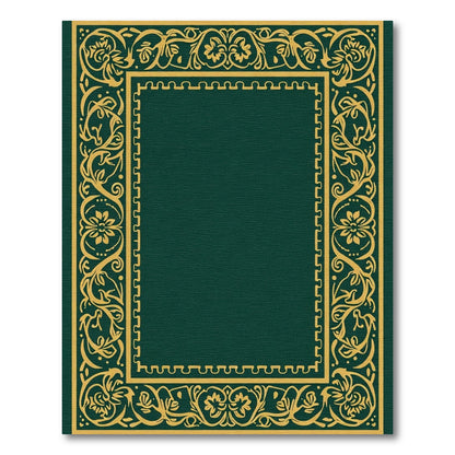 Ornate Gold Floral Vine Border Rug