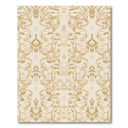Elegant Gold Floral Archways Rug