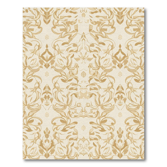 Elegant Gold Floral Archways Rug