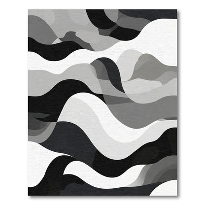 Abstract Monochrome Gradient Waves Rug