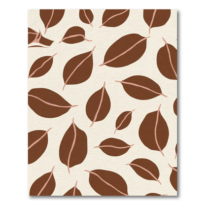 Earth Tone Abstract Leaf Scatter Rug
