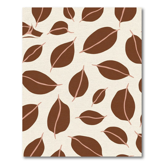 Earth Tone Abstract Leaf Scatter Rug