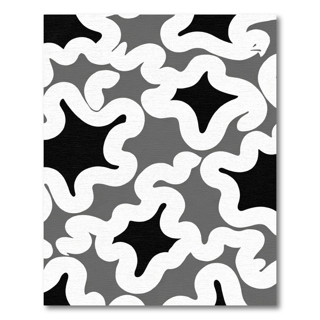 Monochrome Organic Swirl Starburst Rug