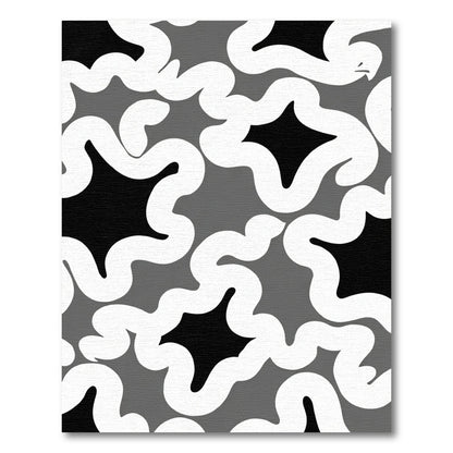 Monochrome Organic Swirl Starburst Rug