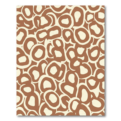 Organic Brown Cream Ovals Rug