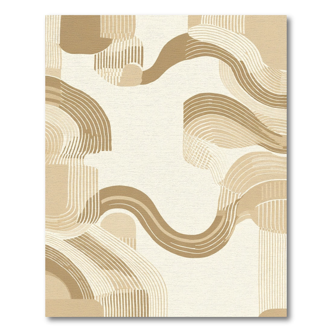 Earthy Contour Abstract Wave Rug