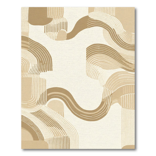 Earthy Contour Abstract Wave Rug