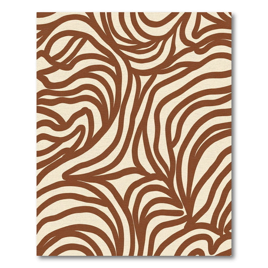 Brown Abstract Swirl Zebra Rug