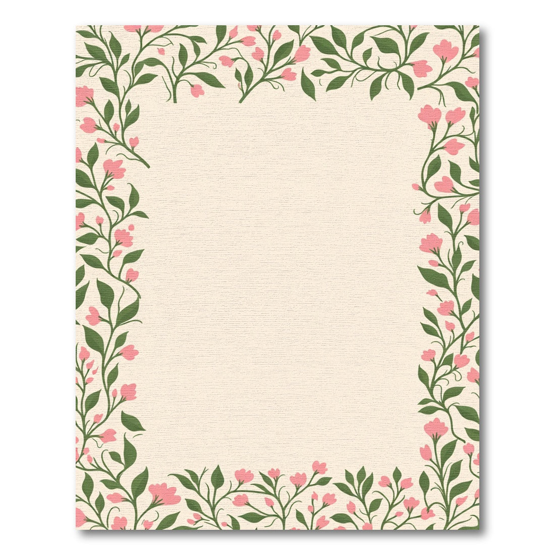 Pink Blossom Vine Border Rug