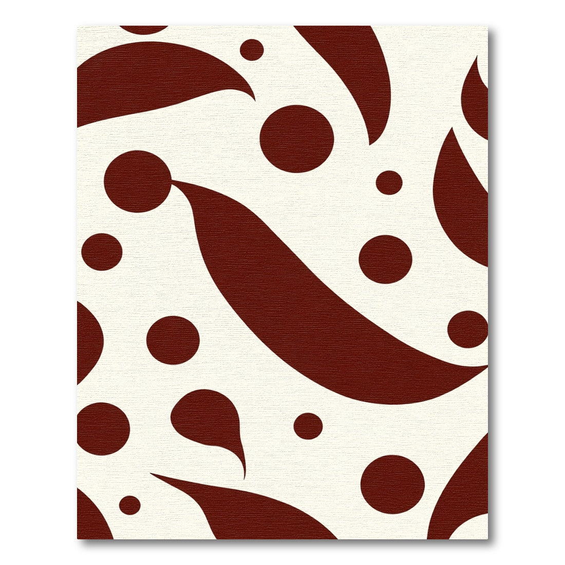 Deep Burgundy Abstract Droplet Swirl Rug