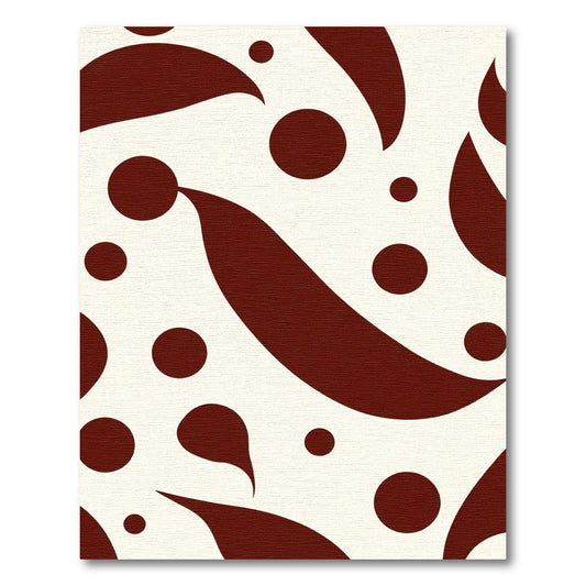 Deep Burgundy Abstract Droplet Swirl Rug