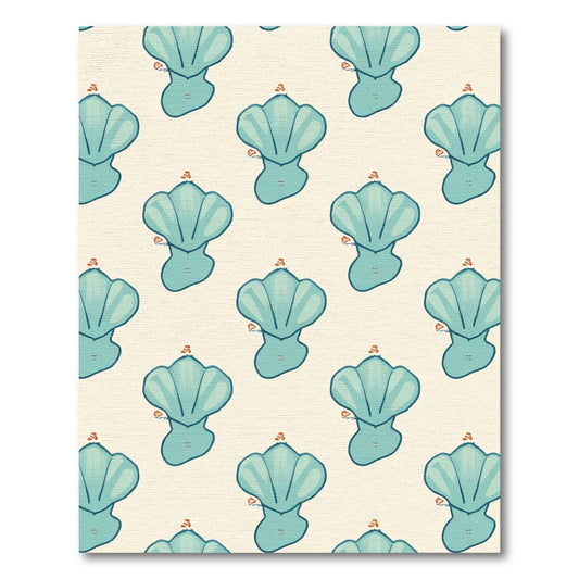 Whimsical Turquoise Seashell Repeat Rug