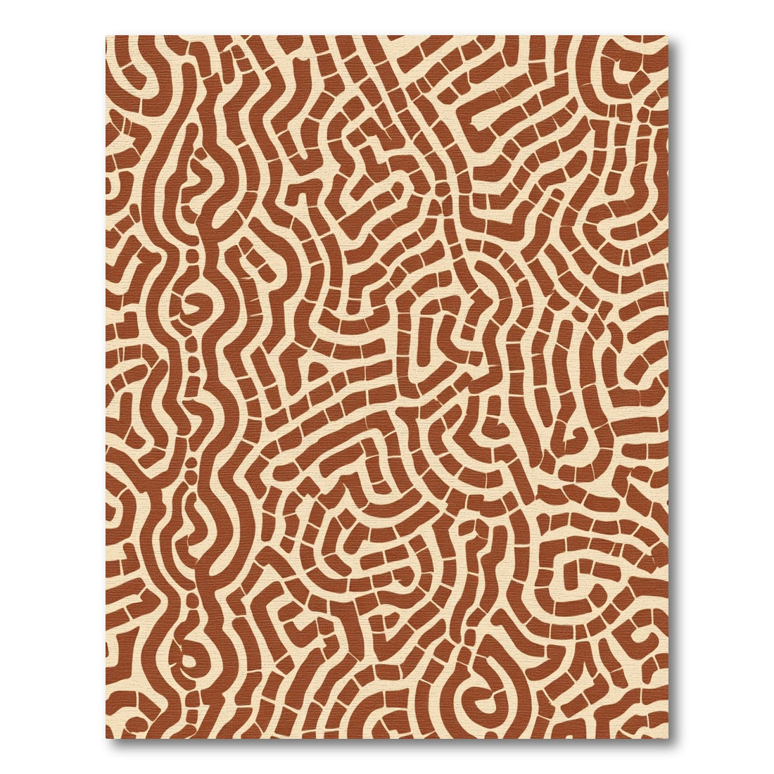 Terra Cotta Abstract Labyrinth Rug