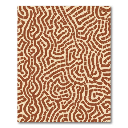 Terra Cotta Abstract Labyrinth Rug