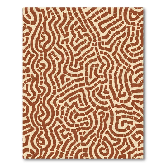 Terra Cotta Abstract Labyrinth Rug
