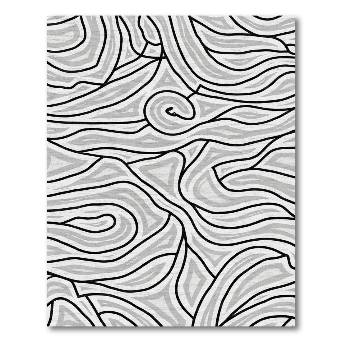 Abstract Flowing Gray Wave Composition Rug