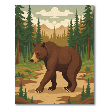 Woodland Brown Bear Trail Rug