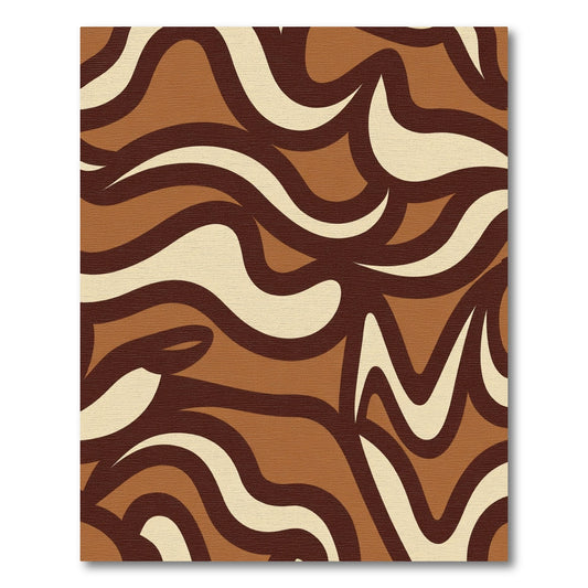 Chocolate Swirl Abstract Curves Rug