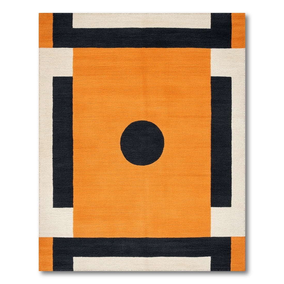 Geometric Modern Bold Orange Geometric Circle Area Rug
