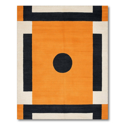 Geometric Modern Bold Orange Geometric Circle Area Rug
