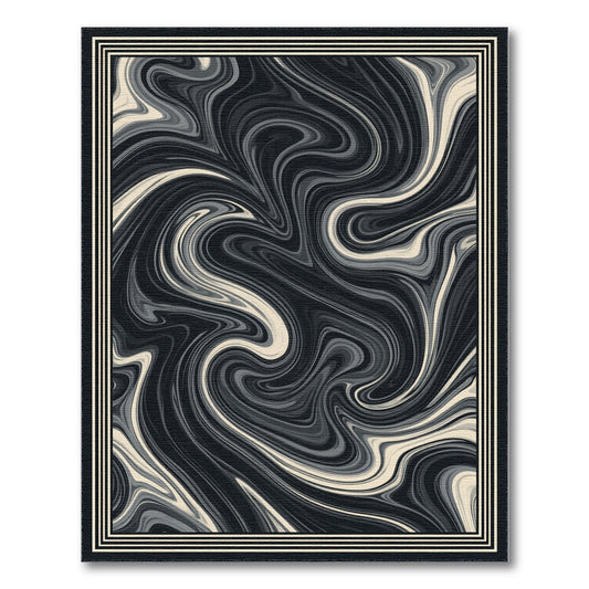 Abstract Area Black and White Black White Swirl Abstract Area Rug