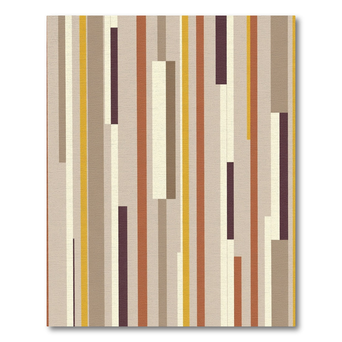 Neutral Earth Tone Vertical Stripe Rug