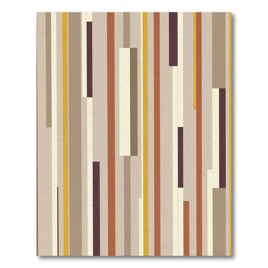 Neutral Earth Tone Vertical Stripe Rug