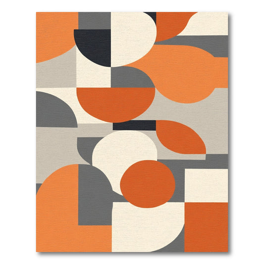 Bold Orange Geometric Abstract Shapes Rug