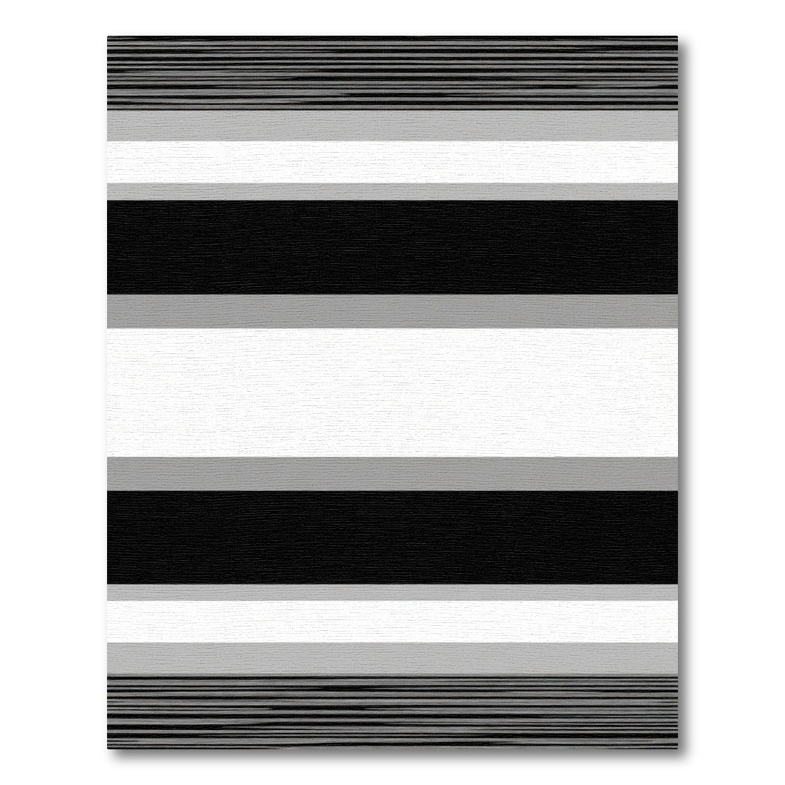 Bold Black White Gray Horizontal Stripe Rug