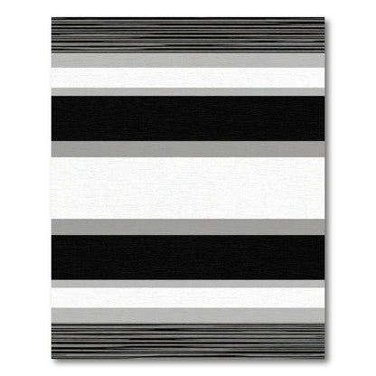 Bold Black White Gray Horizontal Stripe Rug