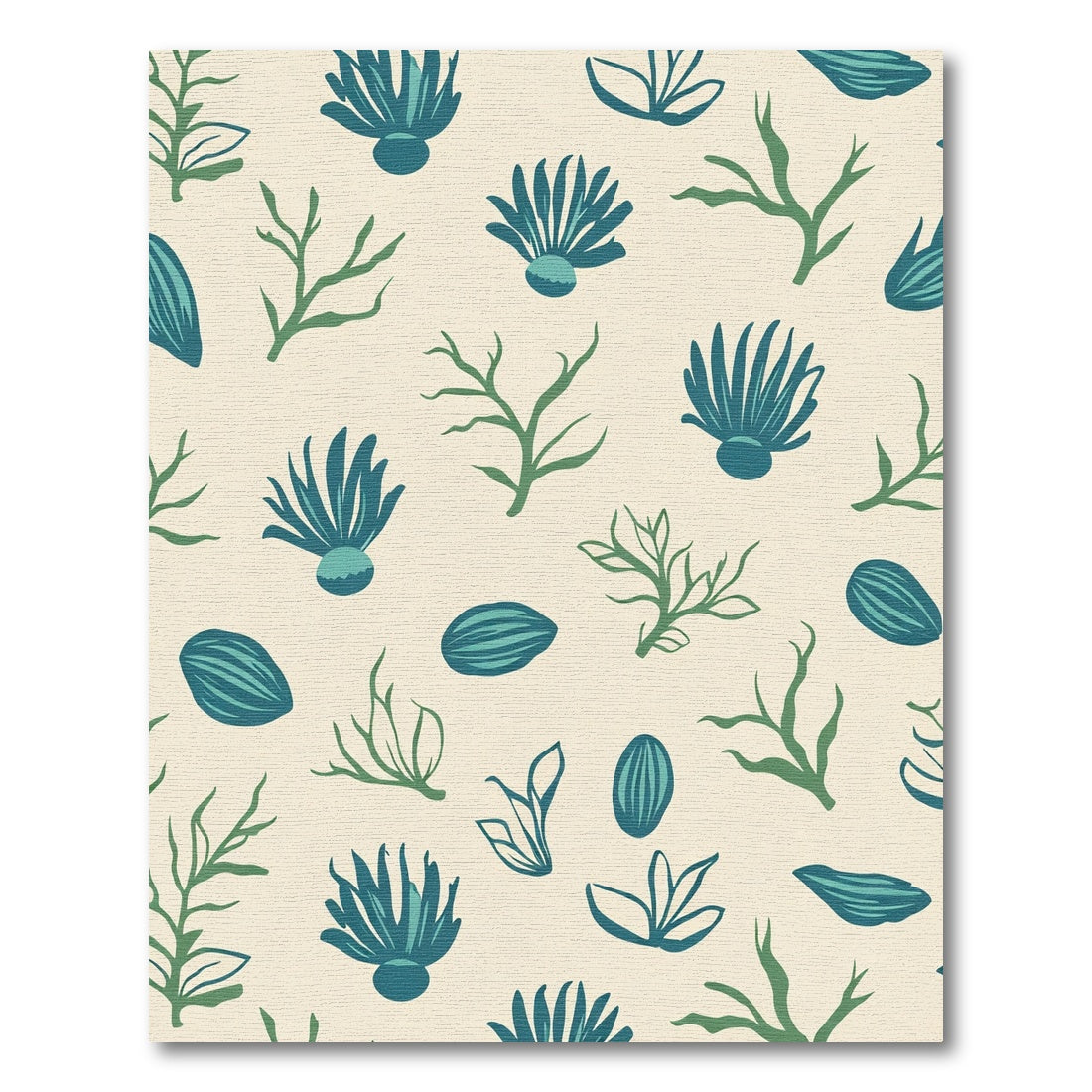 Teal Blue Underwater Plant Life Rug