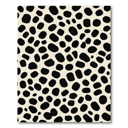Abstract Black Spots Cream Background Rug