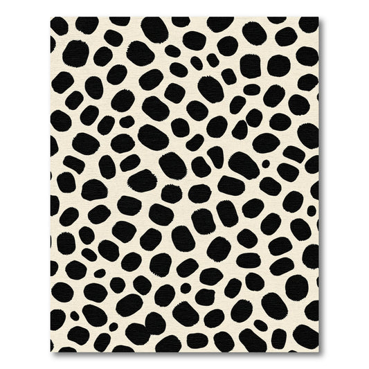 Abstract Black Spots Cream Background Rug