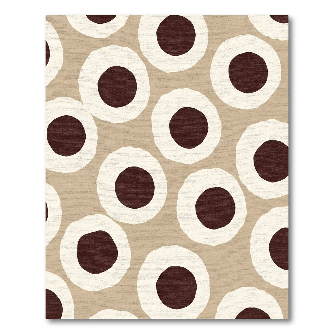 Neutral Beige Abstract Circles Rug