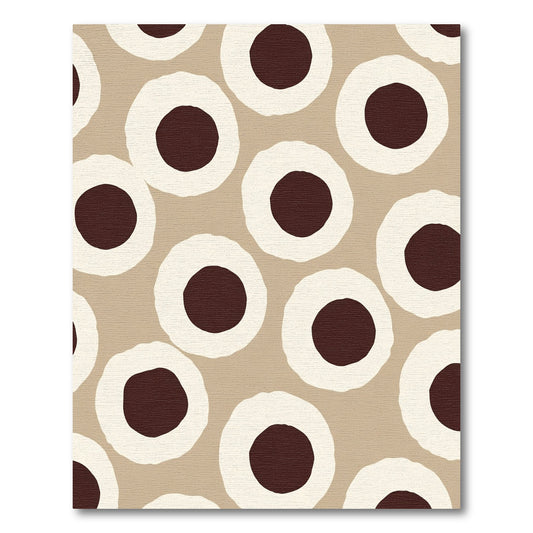 Neutral Beige Abstract Circles Rug
