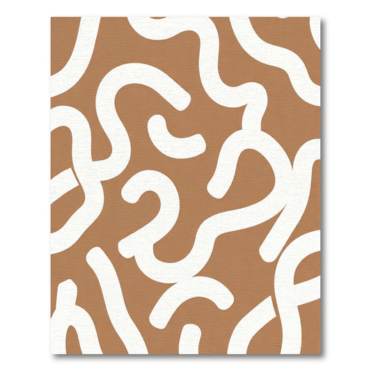 Brown Tan Abstract Swirl Rug