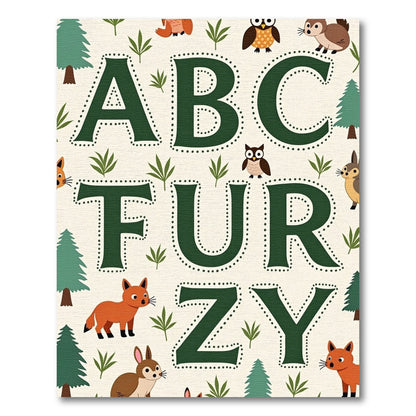 Forest Friends ABC Furry Letters Rug