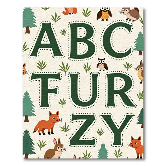 Forest Friends ABC Furry Letters Rug