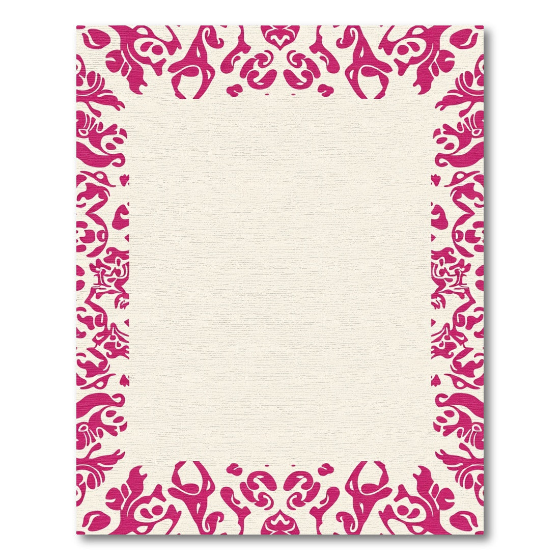 Crimson Baroque Scroll Border Rug