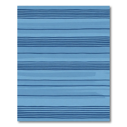 Modern Blue Striped Abstract Rug