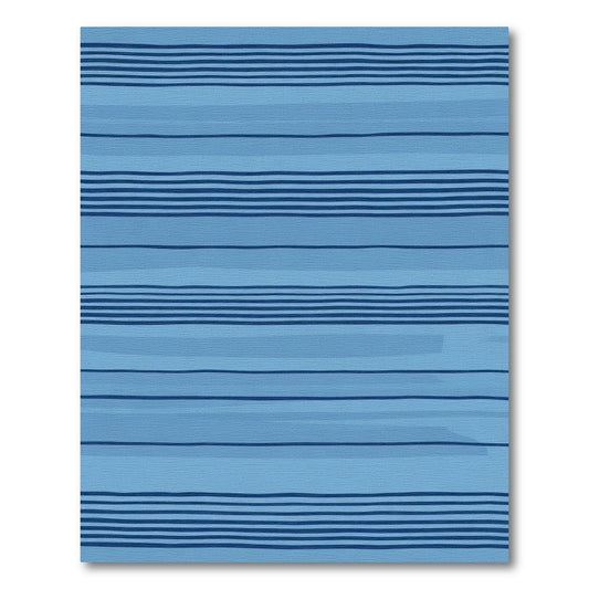 Modern Blue Striped Abstract Rug