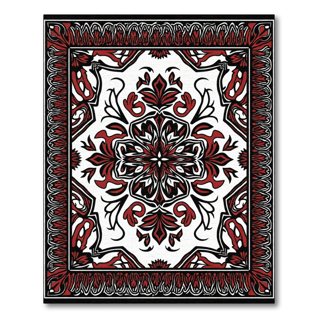 Crimson Classic Floral Medallion Rug