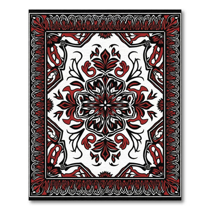 Crimson Classic Floral Medallion Rug